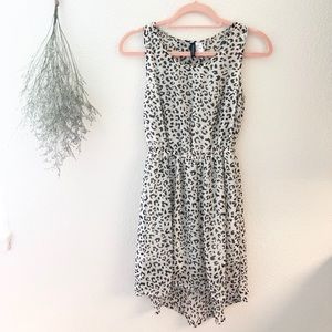 White leopard print dress